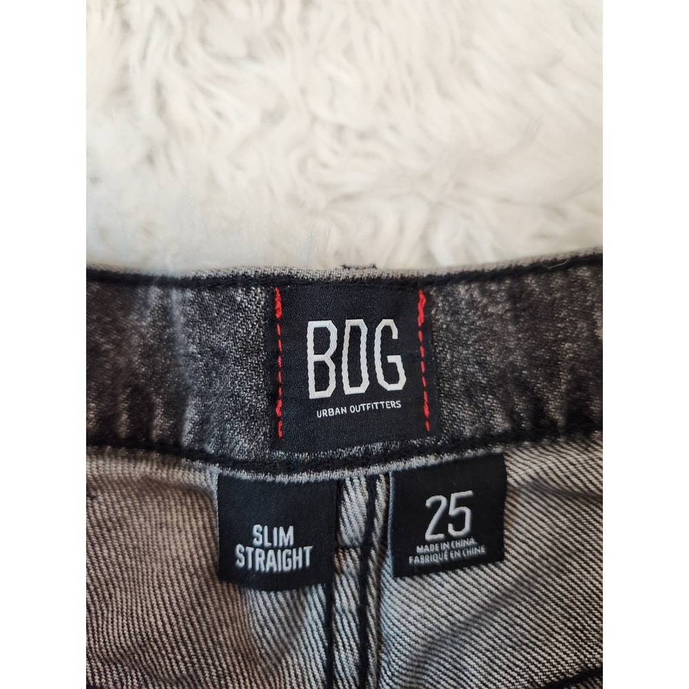 BDG Urban Outfitters Womens Black High Rise Distressed Slim Straight Jeans 25 - Picture 4 of 8